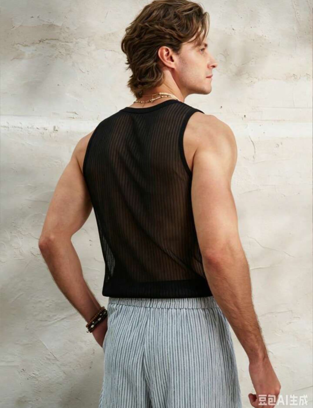 Noir Sheer Henley Tank Top